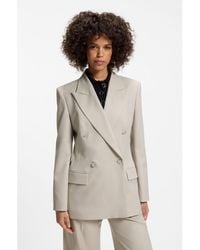 HUGO - Relaxed-Fit Blazer With Double-Breasted Closure - Lyst