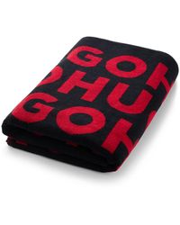 HUGO - Cotton-Terry Beach Towel With Logo Pattern - Lyst