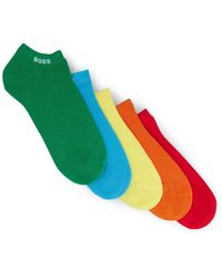 BOSS - Five-pack Of Unisex Ankle Socks With Branded Cuffs - Lyst