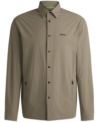 BOSS - Relaxed-Fit Overshirt Aus Wasserabweisendem Stretch-Gewebe - Lyst