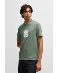 HUGO - Light Green Men's T-shirts Size M - Lyst