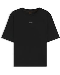 BOSS - Oversized-Fit T-Shirt Van Katoen Met Logo - Lyst