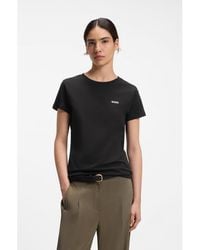 BOSS - Cotton T-Shirt With Tonal Chest Logo - Lyst