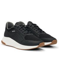 BOSS - Ttnm Evo Leather Lace-up Trainers With Mesh Trims - Lyst