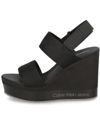 Calvin Klein - Wedge Sandal Webbing In Mr - Lyst