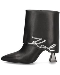 Karl Lagerfeld - Debut Ii Fold Down Midi Boot - Lyst