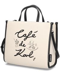 Karl Lagerfeld - K/Jp Canvas Square Tote - Lyst