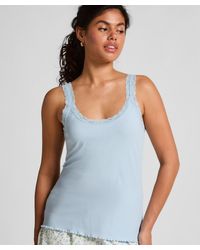 Hunkemöller - Rippjersey-Top mit Spitze - Lyst