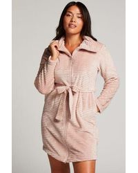 Hunkemöller - Zip Fleece Bathrobe - Lyst