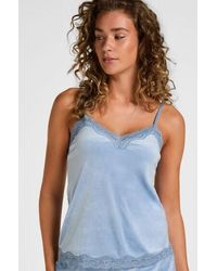 Hunkemöller - Velours Lace Cami Top - Lyst