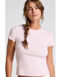 Hunkemöller - Ribbed Crew Neck Short-Sleeved Pyjama Top - Lyst