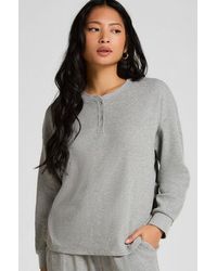 Hunkemöller - Top Waffle Henley - Lyst