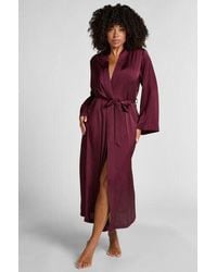 Hunkemöller - Satin Pinstripe Kimono - Lyst
