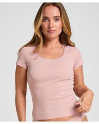 Hunkemöller - Basic Top Kurzarm - Lyst