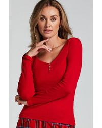 Hunkemöller - Long-Sleeved Pyjama Top - Lyst