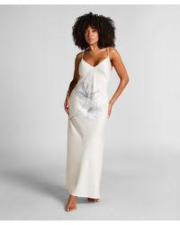 Hunkemöller - Lange Satijnen Slipdress Floral - Lyst