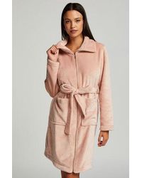 Hunkemöller - Zip Fleece Bathrobe - Lyst
