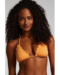 Hunkemöller - Scallop Lurex Triangle Bikini Top - Lyst