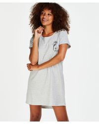 Hunkemöller Nachthemd Ronde Hals - Grijs