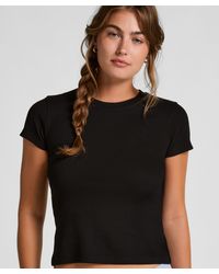 Hunkemöller - Top de pijama de manga corta rib crew neck - Lyst