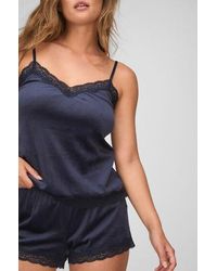 Hunkemöller - Velours Lace Cami Top - Lyst