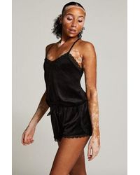 Hunkemöller - Velvet Lace Shorts - Lyst
