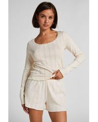 Hunkemöller - Pointelle Pyjama Top - Lyst