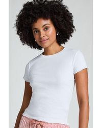 Hunkemöller - Katoenen Shirt Met Korte Mouwen - Lyst