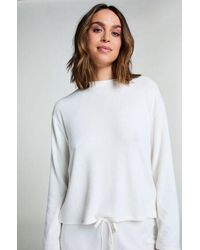 Hunkemöller - Long-Sleeved Knitted Ribbed Pyjama Top - Lyst