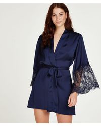 Hunkemöller Kimono Satin - Blauw