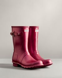 HUNTER Nebula Short Rain Boots - Red