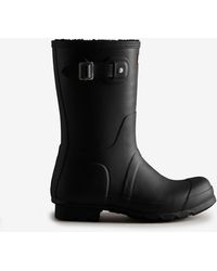 HUNTER Short Insulated Wellington Boots - Black