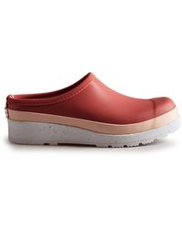 Mujer Zapatos de Tacones de Zuecos Zuecos Play HUNTER de Caucho de color Rojo 