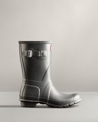 HUNTER Cosmic Glitter Short Wellington Boots - Metallic