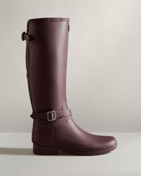 HUNTER Refined Slim Fit Adjustable Tall Wellington Boots - Brown