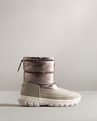 HUNTER Insulated Metallic Short Snow Boots