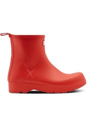 HUNTER Botas De Agua Bajas Aislantes Original Play Para Hombre - Rojo