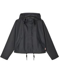 HUNTER Chubasquero Impermeable Corto Original Para Mujer - Negro
