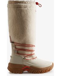 HUNTER Wanderer Vegan Shearling Insulated Tall Snow Boots - Natural