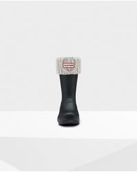 HUNTER Calcetines Con Vuelta De Punto De Ochos Para Botas Bajas Original - Gris