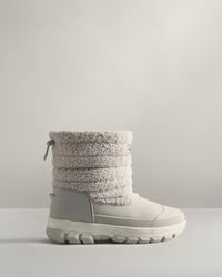 HUNTER Insulated Short Sherpa Snow Boots - Grey