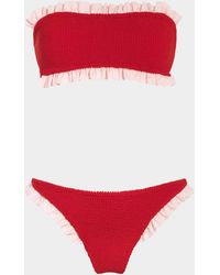 Hunza G - Tracey Frill Bikini- Sunflower - Lyst