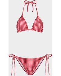 Hunza G - Gingham Seersucker Sabrina Bikini - Lyst