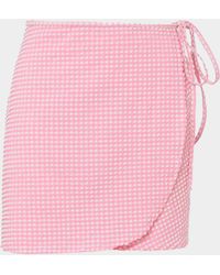 Hunza G - Gingham Seersucker Short Sarong - Lyst
