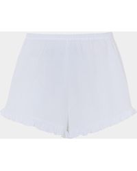 Hunza G - Frill Mini Short Cotton Poplin - Lyst
