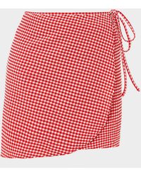 Hunza G - Gingham Seersucker Short Sarong - Lyst