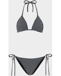Hunza G - Gingham Seersucker Sabrina Bikini - Lyst