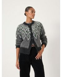Hush - Brushed Fairisle Cardigan With Mohair - Lyst