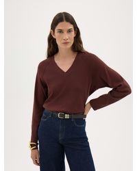 Hush - Matilda V Neck Cotton Raglan Top - Lyst