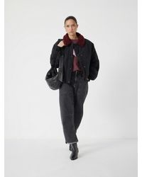 Hush - Teddy Collar Quilted Bomber Jacket - Lyst